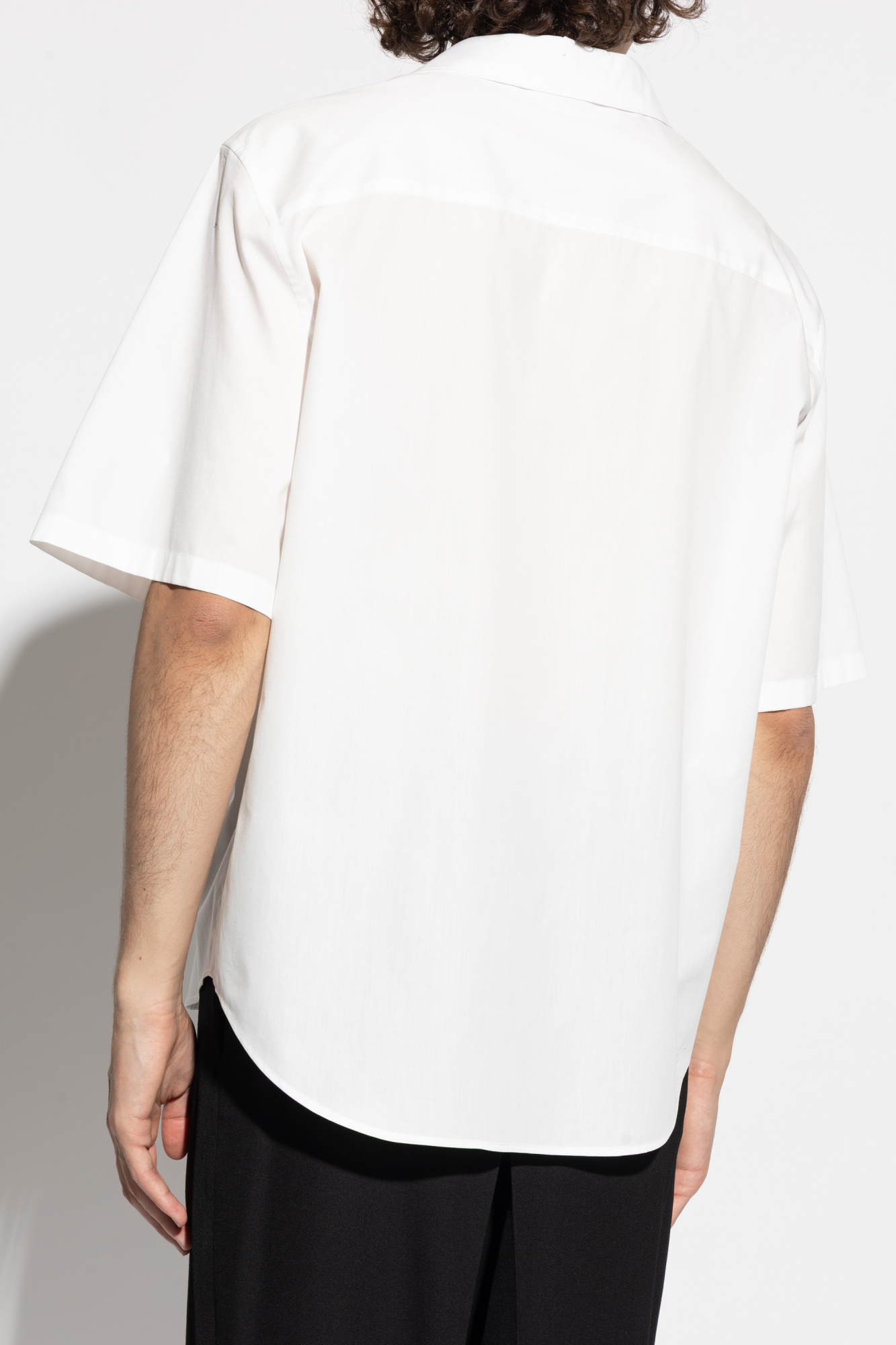 【BERLUTI】cotton T-shirt Tシャツ コットン 100% Leather-trimmed cotton T-shirt in white - Berluti | Mytheresa